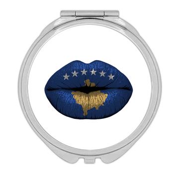 Lips Kosovan Flag : Gift Compact Mirror Kosovo Expat Country For Her Woman Feminine Sexy Souvenir