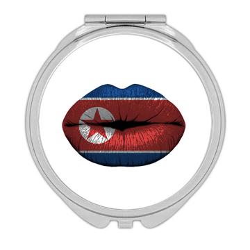 Lips North Korean Flag : Gift Compact Mirror Korea Expat Country For Her Woman Feminine Souvenir