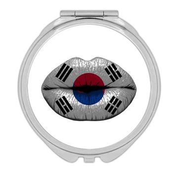 Lips Korean Flag : Gift Compact Mirror South Korea Expat Country