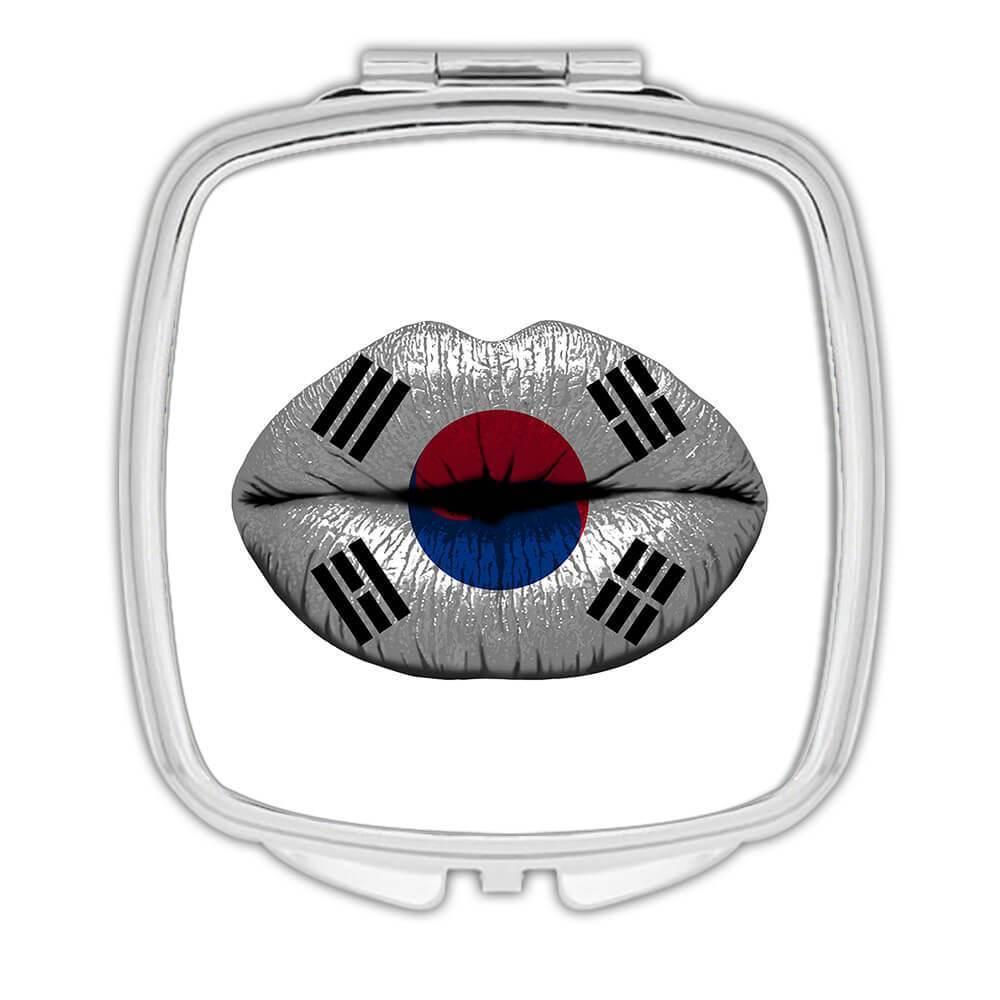 Gift Compact Mirror : Lips Korean Flag South Korea Expat Country - Picture 3 of 3