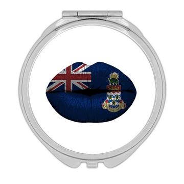Lips Cayman Islands Flag : Gift Compact Mirror Islander Expat Country For Her Women Feminine Sexy