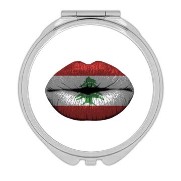 Lips Lebanese Flag : Gift Compact Mirror Lebanon Expat Country For Her Women Feminine Souvenir Woman