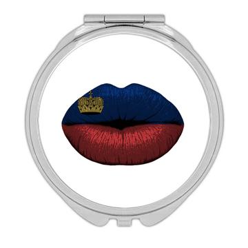 Lips Liechtenstein Flag : Gift Compact Mirror Citizen Expat Country For Her Woman Feminine Sexy Souvenir