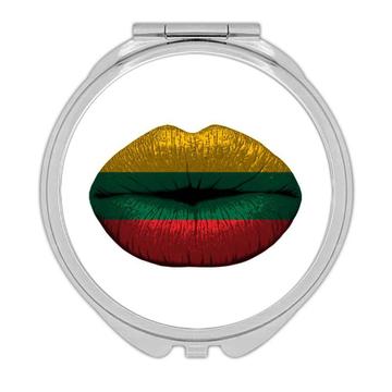 Lips Lithuanian Flag : Gift Compact Mirror Lithuania Expat Country