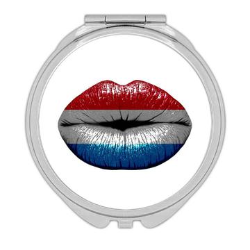 Lips Luxembourger Flag : Gift Compact Mirror Luxembourg Expat Country