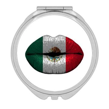 Lips Mexican Flag : Gift Compact Mirror Mexico Expat Country For Her Woman Feminine Women Sexy Flags Lipstick