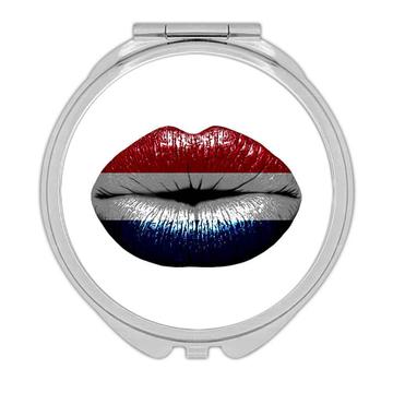 Lips Dutch Flag : Gift Compact Mirror Netherlands Expat Country For Her Woman Feminine Women Sexy Flags Lipstick