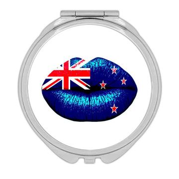 Lips New Zealander Flag : Gift Compact Mirror New Zealand Expat Country