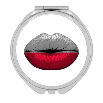 Lips Polish Flag : Gift Compact Mirror Poland Expat Country For Her Woman Feminine Women Sexy Flags Lipstick