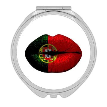 Lips Portuguese Flag : Gift Compact Mirror Portugal Expat Country