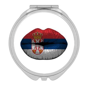 Lips Serbian Flag : Gift Compact Mirror Serbia Expat Country For Her Woman Feminine Women Sexy Flags Lipstick