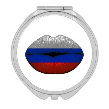 Lips Russian Flag : Gift Compact Mirror Russia Expat Country For Her Woman Feminine Women Sexy Flags Lipstick