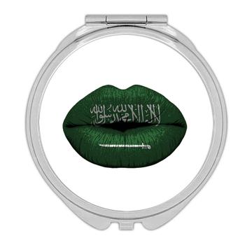 Lips Saudi Arabia Flag : Gift Compact Mirror Expat Country For Her Woman Feminine Souvenir Lipstick