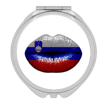 Lips Slovenian Flag : Gift Compact Mirror Slovenia Expat Country