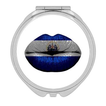Lips Salvadorean Flag : Gift Compact Mirror El Salvador Expat Country