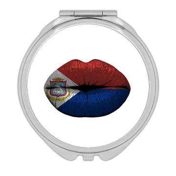 Lips Sint Maarten Flag : Gift Compact Mirror Women Expat Country For Her Woman Feminine Lipstick Sexy