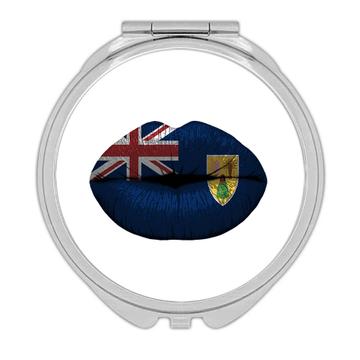 Lips Turk And Caicos Islands Flag : Gift Compact Mirror Islander Expat Country For Her Women Feminine Sexy