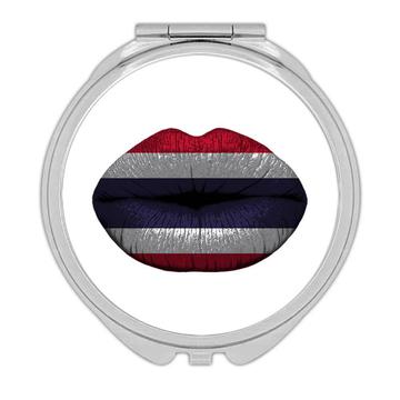 Lips Thai Flag : Gift Compact Mirror Thailand Expat Country For Her Woman Feminine Women Sexy Flags Lipstick