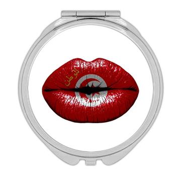 Lips Tunisian Flag : Gift Compact Mirror Tunisia Expat Country For Her Woman Feminine Women Sexy Flags Lipstick