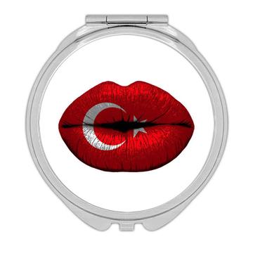 Lips Turkish Flag : Gift Compact Mirror Turkey Expat Country For Her Woman Feminine Women Sexy Flags Lipstick