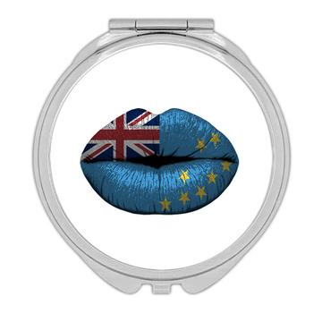 Lips Tuvaluan Flag : Gift Compact Mirror Tuvalu Expat Country For Her Woman Feminine Sexy Lipstick