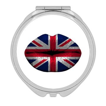 Lips British Flag : Gift Compact Mirror United Kingdom Expat Country
