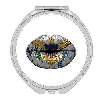 Lips US Virgin Islands Flag : Gift Compact Mirror Woman Expat Country For Her Women Feminine Sexy