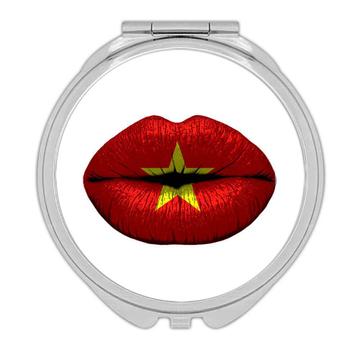 Lips Vietnamese Flag : Gift Compact Mirror Vietnam Expat Country