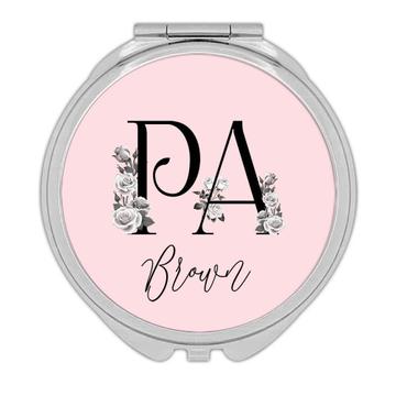Physician Assistant Personalized : Gift Compact Mirror Boho Floral Name Medicine