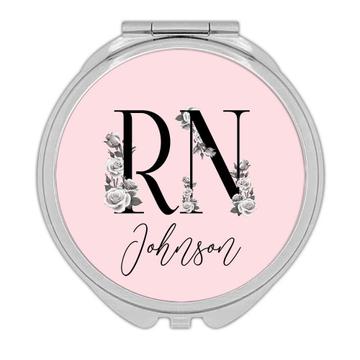 Registered Nurse Personalized : Gift Compact Mirror Boho Floral Name Nursing Smith