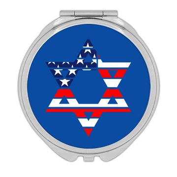 Star Of David American Flag : Gift Compact Mirror USA Jerusalem Israel Patriotic Jewish Jew Religion