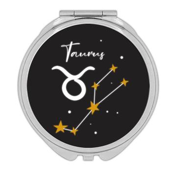 Taurus Constellation : Gift Compact Mirror Zodiac Sign Astrology Horoscope Happy Birthday Stars