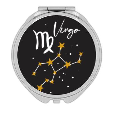 Virgo Constellation : Gift Compact Mirror Zodiac Sign Horoscope Astrology Happy Birthday Stars