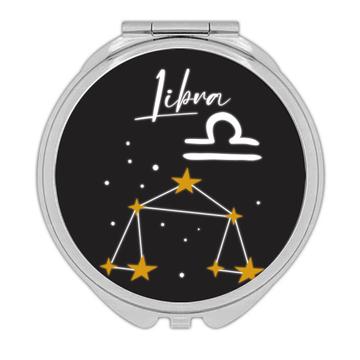 Libra Constellation : Gift Compact Mirror Zodiac Sign Horoscope Astrology Happy Birthday Stars