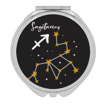 Sagittarius Constellation : Gift Compact Mirror Zodiac Sign Horoscope Astrology Birthday Stars