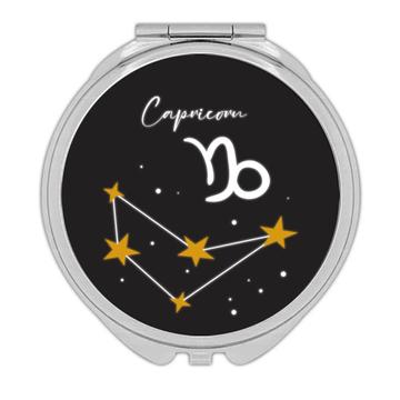 Capricorn Constellation : Gift Compact Mirror Zodiac Horoscope Sign Astrology Birthday Friend