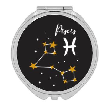 Pisces Constellation : Gift Compact Mirror Zodiac Sign Horoscope Astrology Birthday Stars
