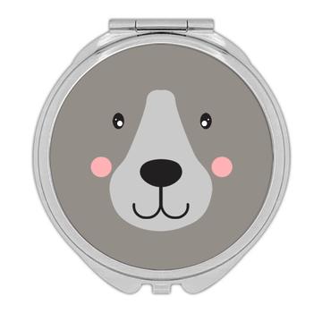 Cute Bear Face : Gift Compact Mirror For Baby Shower Nursery Door Decor Kids Children Animal