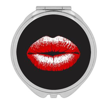 Puffy Lips : Gift Compact Mirror Lipstick Sexy Romantic Love Lover Birthday Kiss Kissing