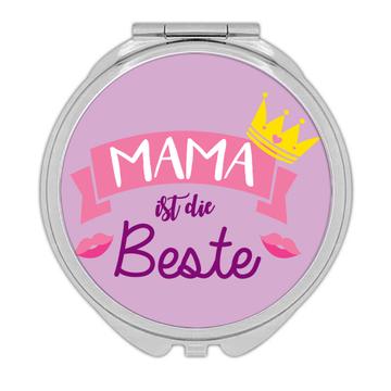 Mama Ist Die Beste : Gift Compact Mirror For Best Mom Mother Friend Mothers Day Queen Crown Cute German