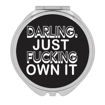 For Wife Husband Darling : Gift Compact Mirror Humor Quote Funny Art Print Girlfriend Boyfriend Him Her