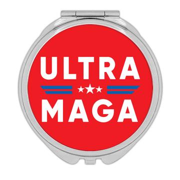 Ultra MAGA : Gift Compact Mirror Anti Biden Proud American Funny Humor Art Print USA Trump Politics