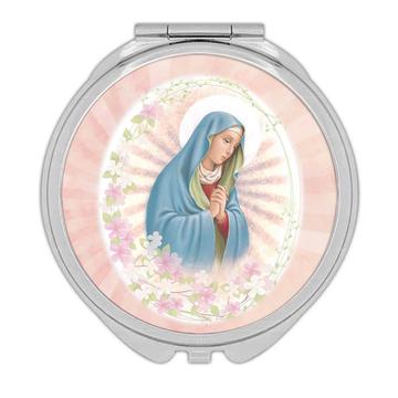 Virgin Mary : Gift Compact Mirror Catholic Religious Saint Floral