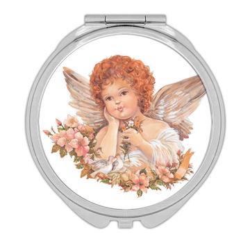Victorian Angel Flowers : Gift Compact Mirror Vintage Retro Religious Cute