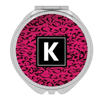 Leopard Animal Print : Gift Compact Mirror Pink Fashion Pattern For Her Feminine Modern