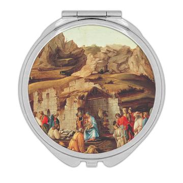 The Adoration of the Kings Filippino Lippi : Gift Compact Mirror Famous Oil Painting Art Artist