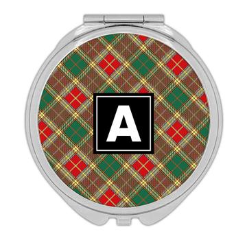 Christmas Tartan Pattern : Gift Compact Mirror Seamless Abstract For Seasons Greetings Squares Holiday