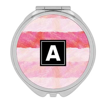 Baby Pink Stripes Watercolor : Gift Compact Mirror For Newborn Girl Shower Room Decor Pattern Abstract