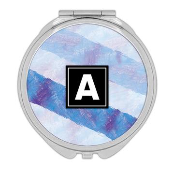 Baby Blue Stripes Watercolor : Gift Compact Mirror For Newborn Boy Shower Room Decor Pattern Abstract