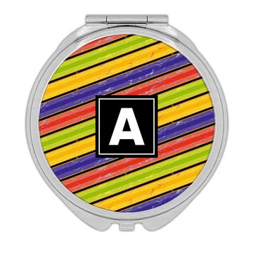 Graphic Lines Stripes Pattern : Gift Compact Mirror Seamless Abstract For Kid Child Kindergarten Wall Decor